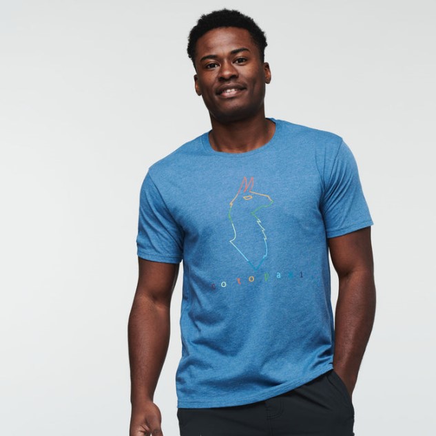 Elektrische Lama T-shirt Mannen Cotopaxi Collecties Denim