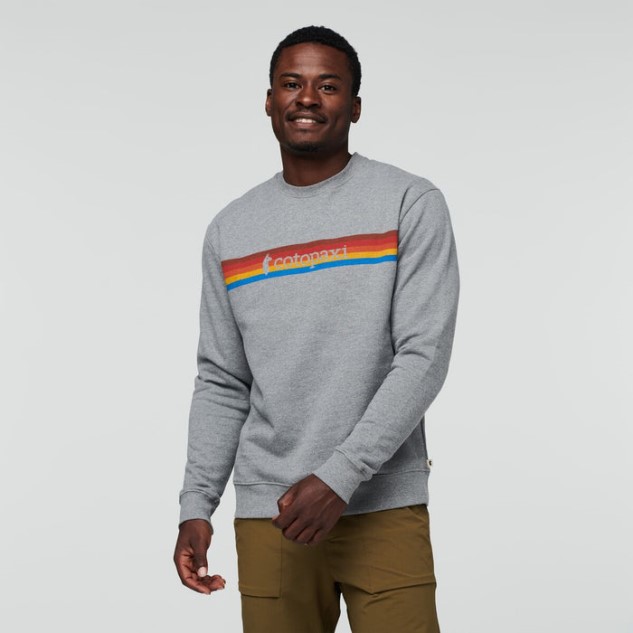 Cotopaxi Heather Grey On The Horizon Organic Crew Sweatshirt Heren Nieuw
