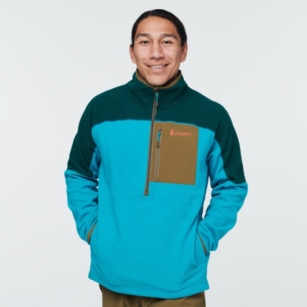 Diep Oceaanblauw Abrazo Fleece Jack Met Halve Rits Heren Merken Cotopaxi